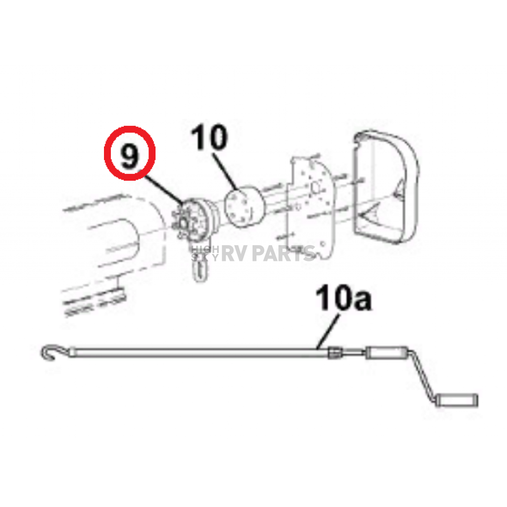 Carefree R001619WHT Manual Crank Gear Assembly Gears Timing Parts